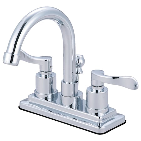 Kingston Brass KS8661DFL NuWave 4" Centerset Bathroom Faucet W/ Brass Pop-Up, Chrome KS8661DFL